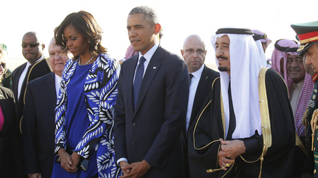 US-Präsident Barack Obama und First-Lady Michelle Obama werde vom saudischen König Salman nicht nur mit warmen Worten begrüßt