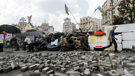 Blockade auf dem Maidan, Kiew.