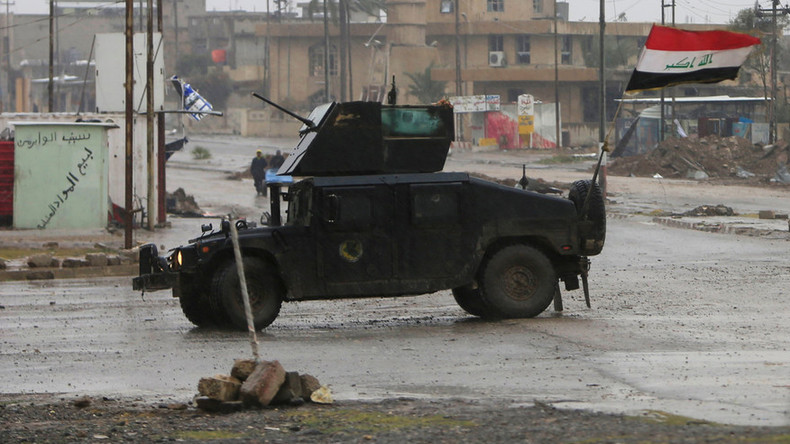 Ein Fahrzeug der irakischen Spezialeinheiten (ISOF) in Mossul. Irak, 14. December, 2016. 