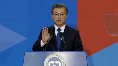 Der südkoreanische Präsident Moon Jae-in bei seinem Amtseid, Seoul; Südkorea, 10. Mai 2017.